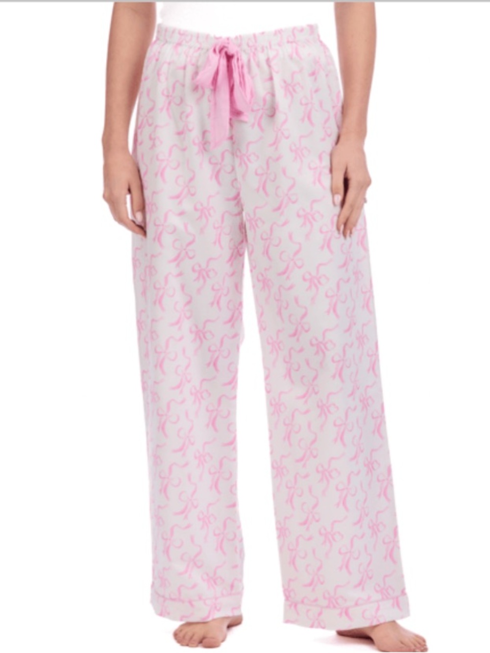 Mud Pie Pink Bow-Print Pajama Pants